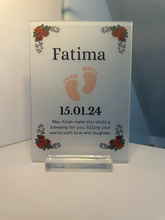 Personalised Baby Girl Frost Plaque