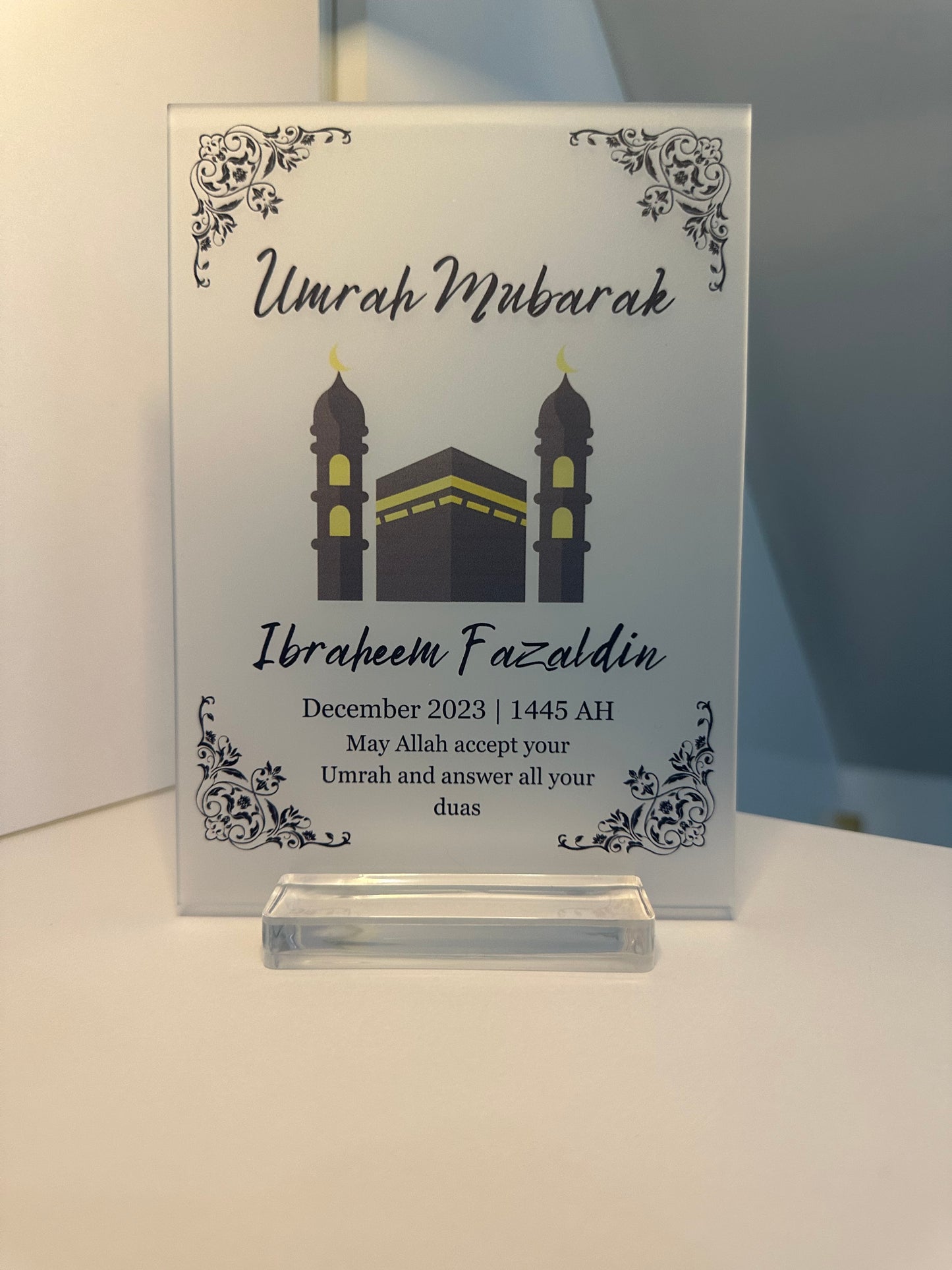 Personalised Umrah Frost Plaque