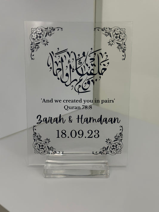 Personalised Marriage Plaque