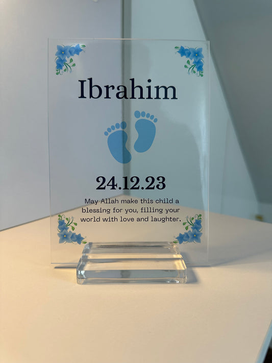 Personalised Baby Boy Plaque