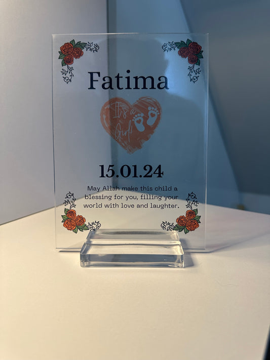 Personalised Baby Girl Plaque